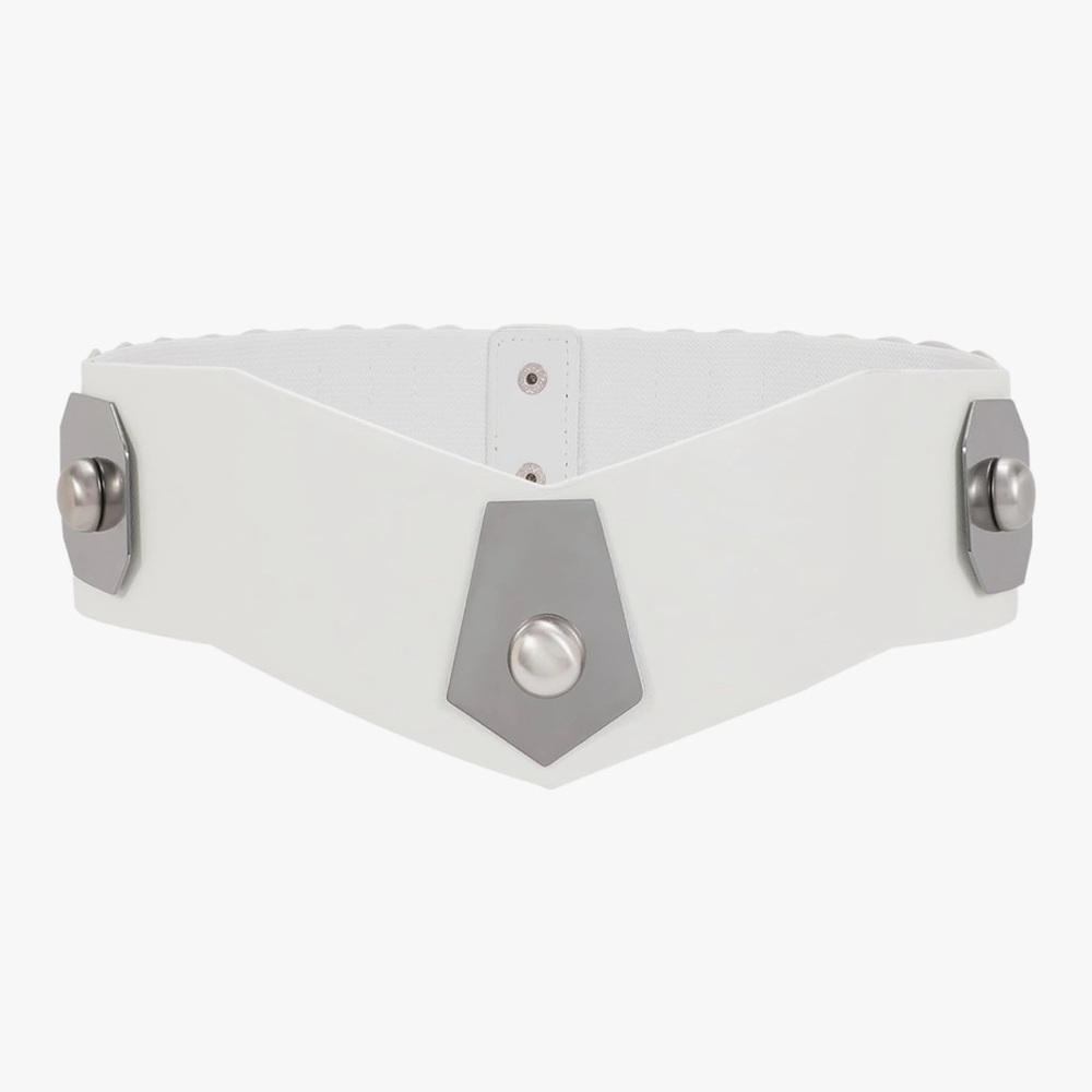 Elegant White and Silver Women's Belt